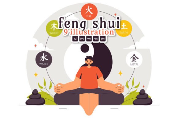 9 Feng Shui Elements Illustration: Designing Balance