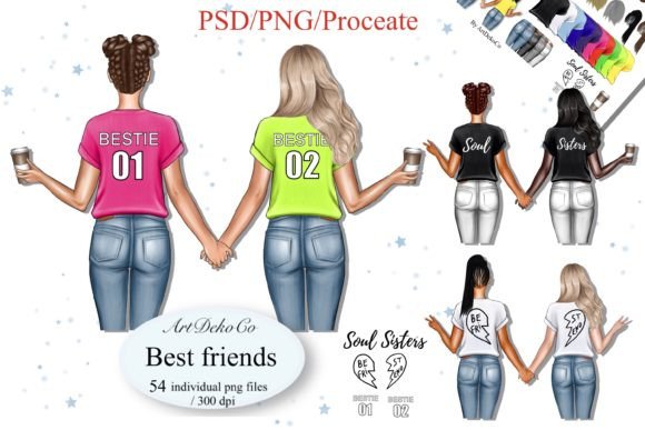 Best Friends Clipart and Besties Clipart: The Ultimate Digital Asset for Creators