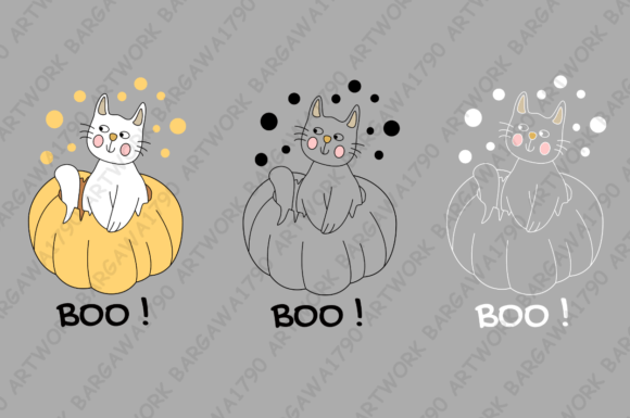 Boo Cute Cat: Versatile Digital Art for Every Project