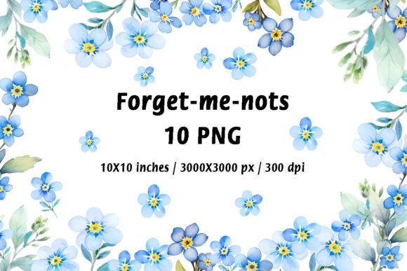 Bring Delicate Beauty to Your Designs with Forget Me Nots Watercolor Clipart