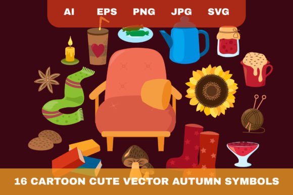 Cozy Autumn Elements Set: Warm Vector Designs