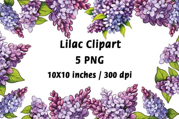 Delicate Lilac Flowers Clipart for Your Projects