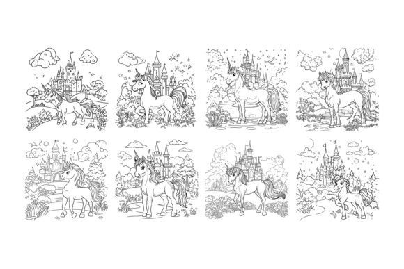 Fantasy Unicorn with Zentangle Elements