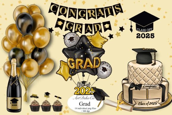 Graduation 2024 Clipart of Graduates