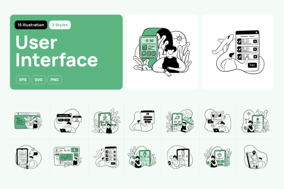 Greeny User Interface Illustration: Bringing Fresh Energy to Digital Products