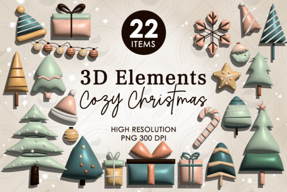 High-Quality 3D Christmas PNG Elements
