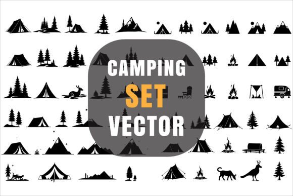 Mastering Outdoor Visuals with a Comprehensive Camping Elements Vector Set