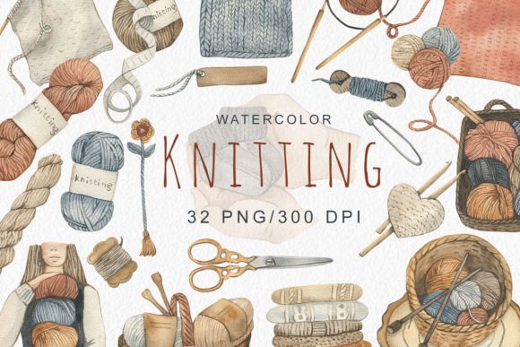 Vintage Knitting Clipart: A Creative Resource for Designers
