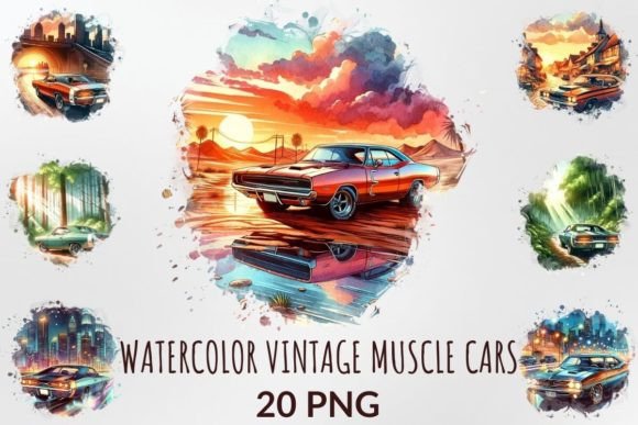 Watercolor Vintage Muscle Cars Clipart: A Practical Evaluation